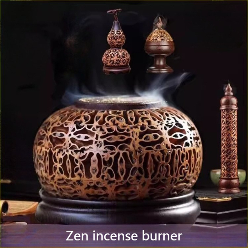 Zen Candle Supplies - Cirkel/Kalebaskom/Verticaal/Boshan/Creatieve Houten Holle Wierookbrander/Thuis Binnen Zen